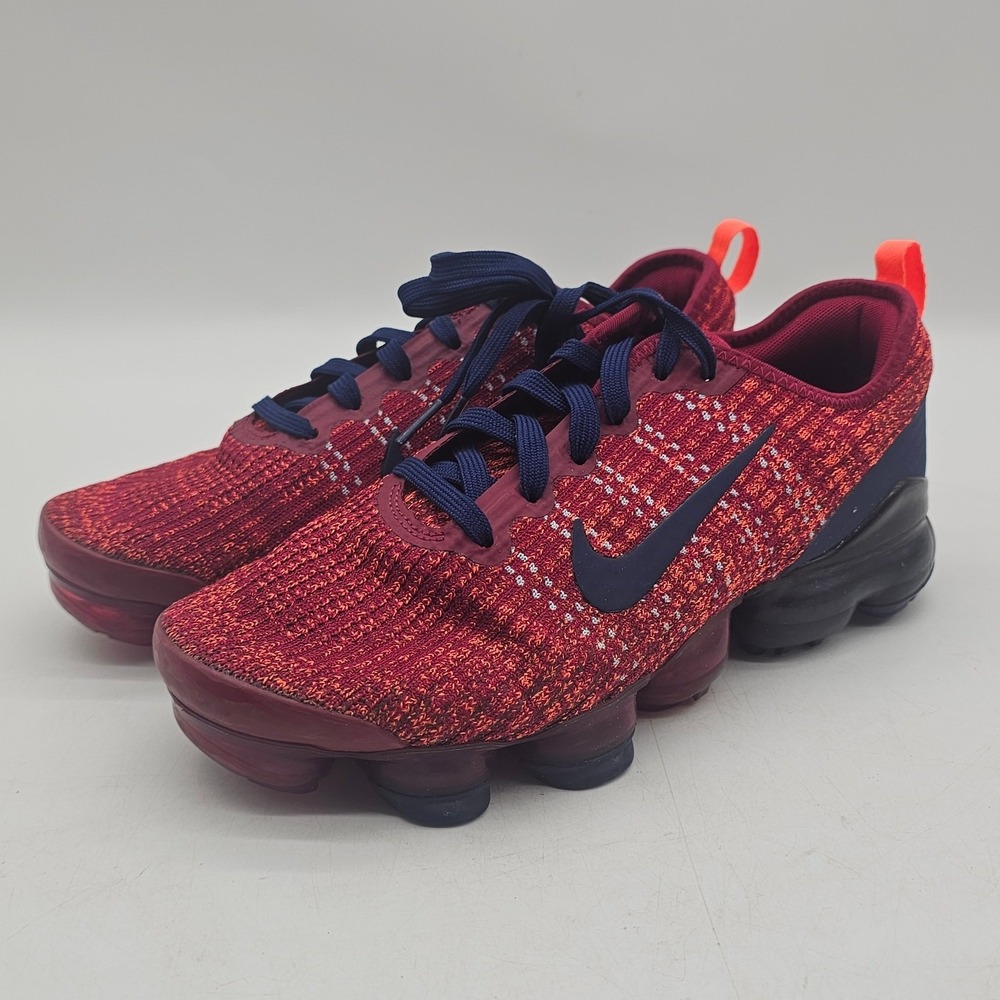 Nike Air VaporMax Flyknit 3 Kids Sneakers Shoes Noble Red Blue Size 7Y